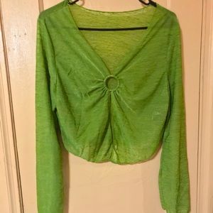 Green Sheer Crop Top